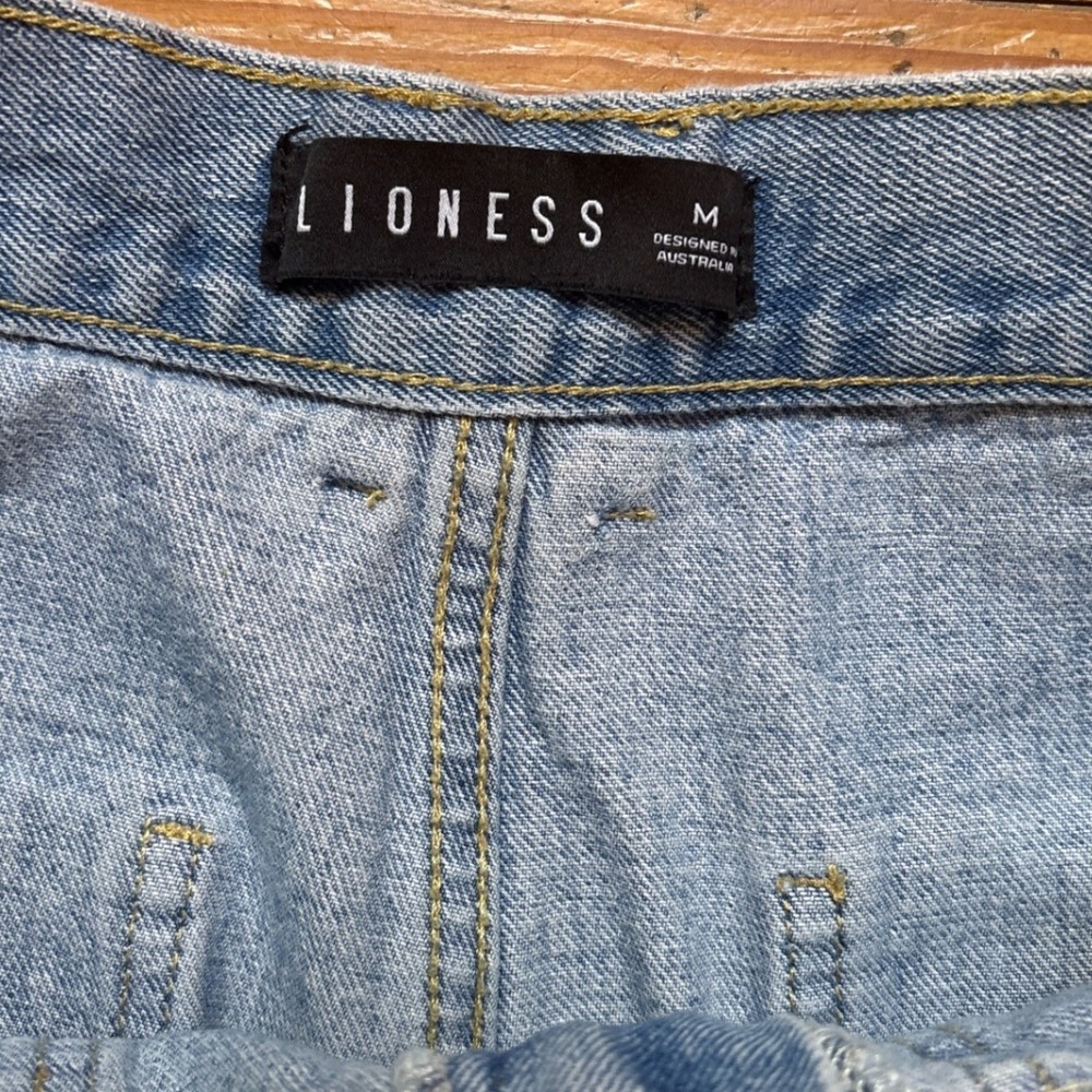 Lioness Cargo Jeans Women Light Blue Excellent High Rise Straight Leg SIZE M - Picture 4 of 8